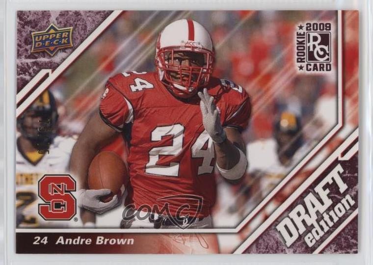 2009 Upper Deck Draft Edition Burgundy 75/75 Andre Brown #130 Rookie RC 0ot5