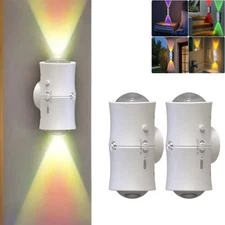 2pcs RGB LED Wall Sconce Light Body Motion Sensor Home Night Lamp Stairs Doorway