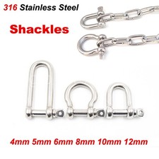 Shackles Lifting Towing Bow Dee D Link 316 Stainless Steel 4mm 5mm6mm8mm10mm12mm