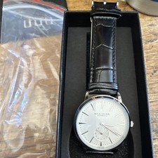 NEW LUXURY Seagull Men's Automatic Silver Dial Small Seconds Leather Strap Box