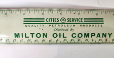 Milton Oil Company Texas Cities Service Petroleum Vintage Metal Ruler