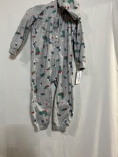 Carter's Baby Girls Footless Hooded Holly Berry Fleece Jumpsuit 24M Christmas