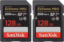 128GB Extreme PRO 200Mb/S SDXC UHS-I Memory Card 2-Pack  2 Items 