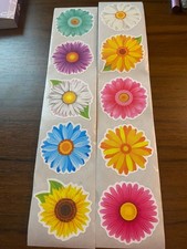 Lot of 10 Flower Stickers 1 1/2 inch in Diameter