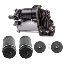 Pair Rear Air Spring Bag & Air Compressor for Mercedes Benz GL320 2007-2009
