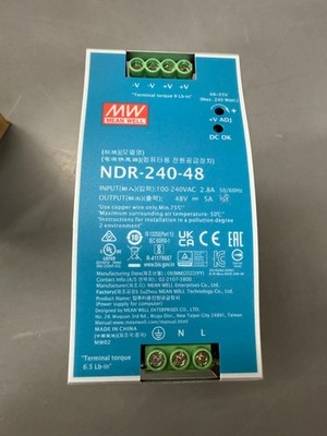 MEAN WELL AC-DC Single Output Industrial DIN Rail Power Supply (NDR-240-48)