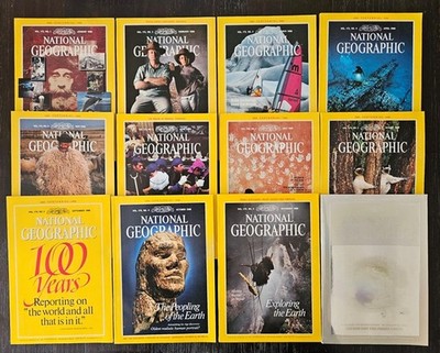 12 Issues 1988 National Geographic Magazines Full Year Maps Hologram Centennial