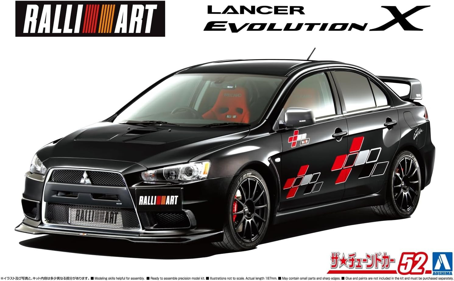 AOSHIMA The Tuned Car No.52 RALLIART CZ4A Lancer Evolution X 2007 1/24 Model Kit