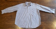 Ralph Lauren Blue White Plaid Long Sleeve Button Down Shirt Men's 2XB Big
