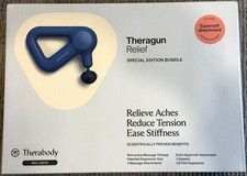 Theragun Relief Therabody Handheld Massage Gun Navy Blue 4 Head Attachments NEW