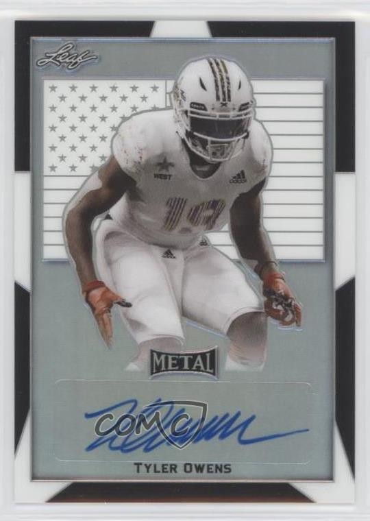 2019 Leaf Metal US Army All-American Bowl Flag Black 5/5 Tyler Owens Auto 8gd