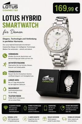 Lotus Hybrid Smartwatch für Damen 18924/1 aus Edelstahl