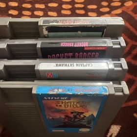 Shadow of the Ninja, Mach Rider, Rocket Ranger, Skyhawk NES Authentic Games Lot