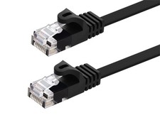 Monoprice Cat5e 3ft Black Flat Patch Cable UTP 30AWG 350MHz 3 Feet,