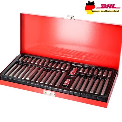 40-tlg Stecknuss Satz Torx Hexagon Vielzahn Bit 12-Kant 6-Kant Für Inbus Schraub