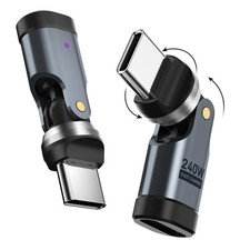 USB C 90 Degree Adapter 2-Pack , 240W PD USBC Right Angle Connector, 360 ...