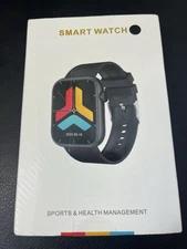 Smart Watch Waterproof Smartwatch, Bluetooth Compatible iOS Android Qx7 Black