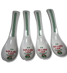 4 Rolling Loud x Munchies Ramen Soup Spoons Green Greek Key Plastic Rare Merch