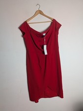 Blue Vanilla Red Tulip Style Red Off Shoulders Dress Size 18 UK