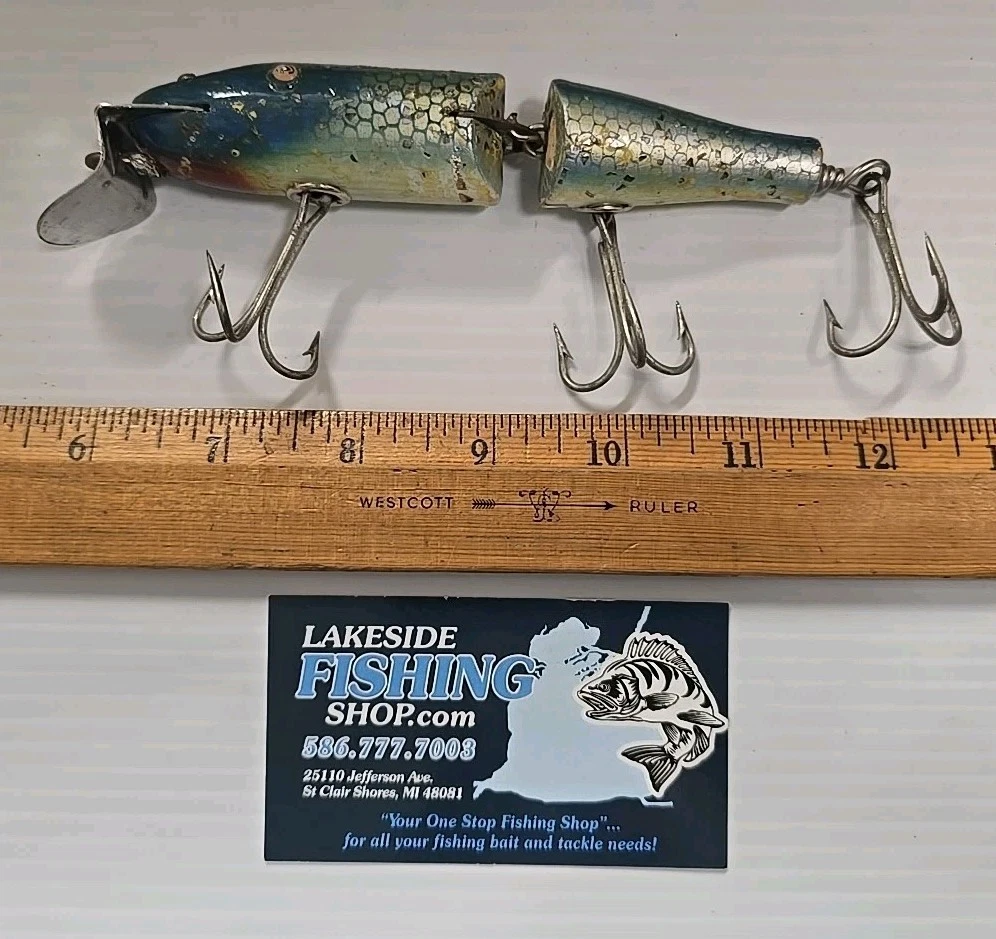 Leurre vintage creek chub appât articulé brochet musqué vert