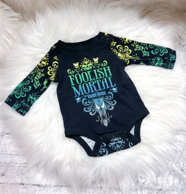 Disney Baby Disneyland Haunted Mansion Foolish Mortal New Born Romper 