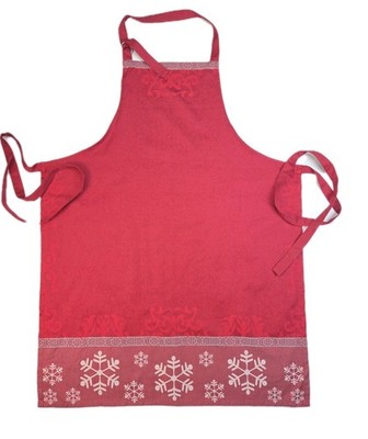 Sur La Table Snowflake Jacquard Kitchen Apron One Size New With Tags