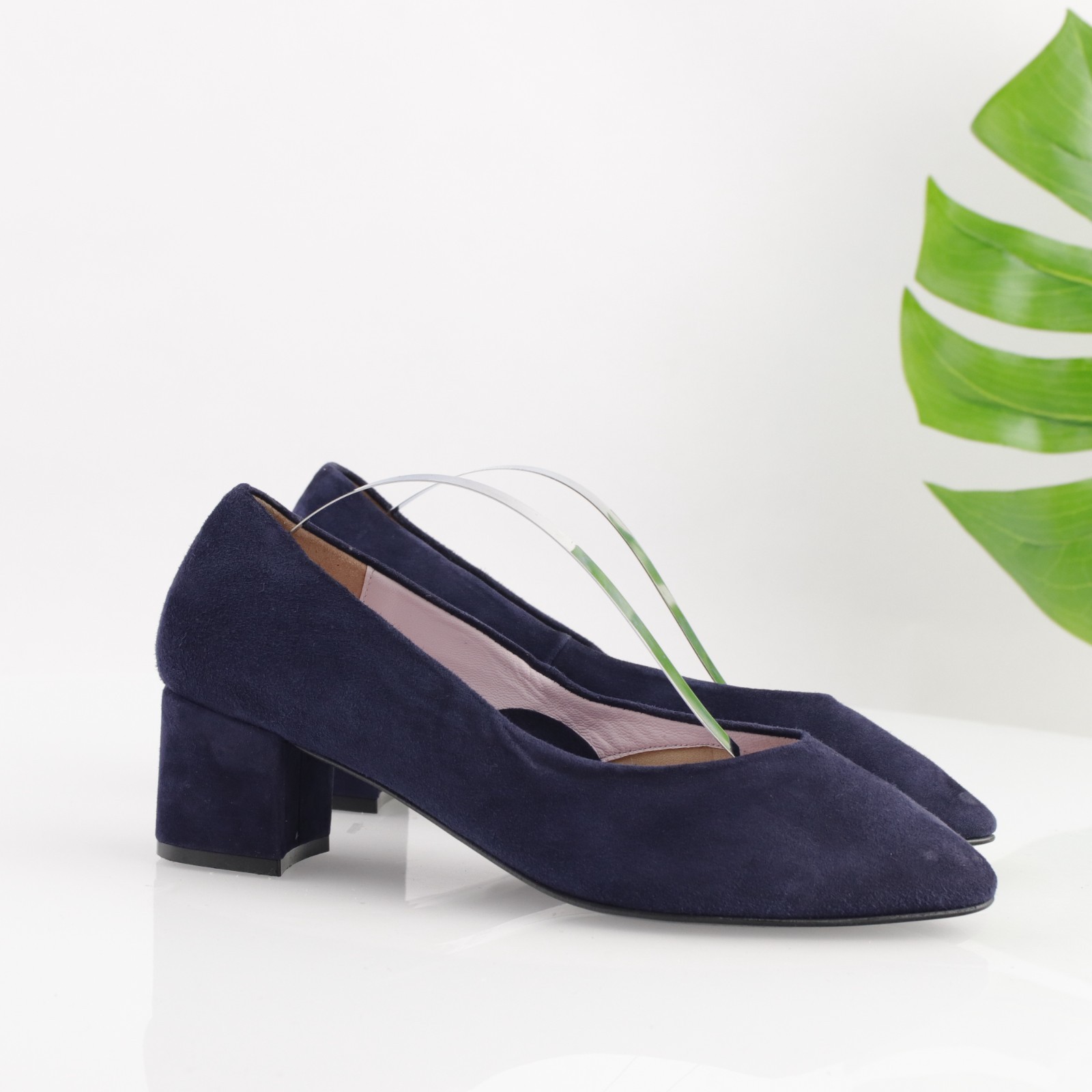 SAOLA Scarpa donna Sole Bliss Ingrid Pump taglia 37 6 WIDE FIT scamosciata blu navy tacco a punta