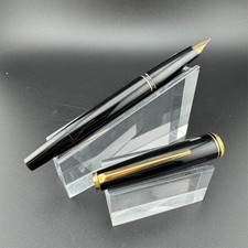 Montblanc No. 221 Black Resin Fountain Pen 14K Gold Extra-Fine Nib Serviced