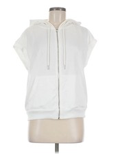 Unbranded Women White Zip Up Hoodie M