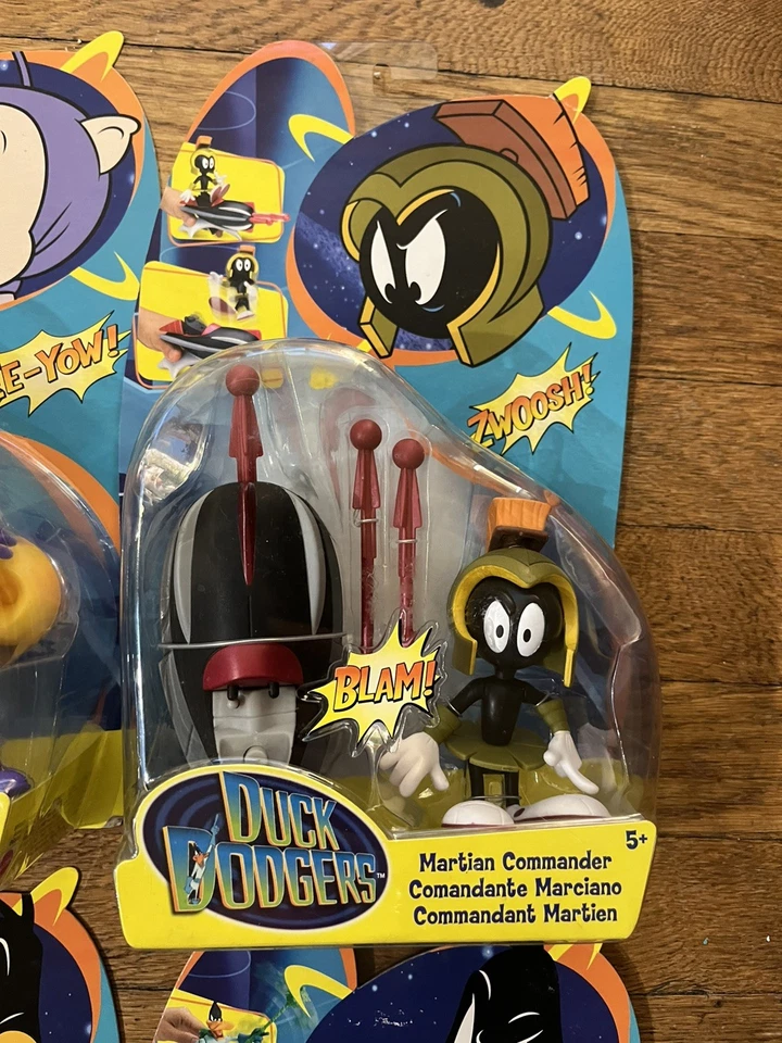 Vintage 2003 Mattel Duck Dodgers Full Set Marvin Martian Daffy Porky RARE NEW - Image 3 of 4