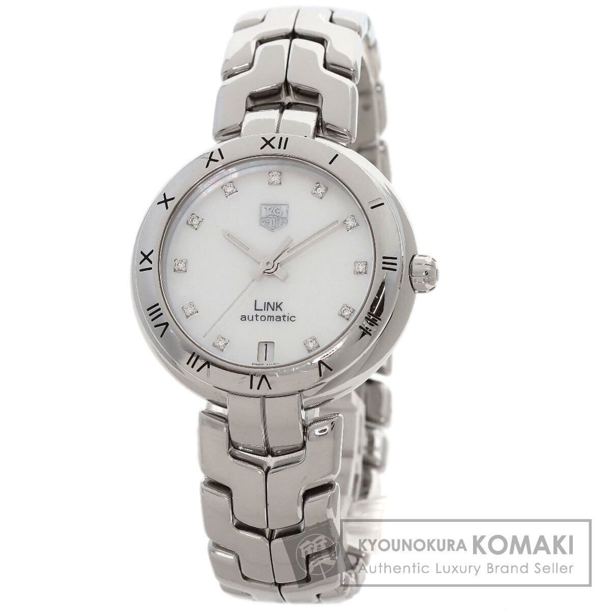 TAG Heuer WAT2315 Link Calibre 7 Diamond Men's Stainless Steel Watch Pre-Owned