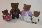 Vintage 1980s Applause Teddy Bear Story Flocked Bear Family Lot of 4
