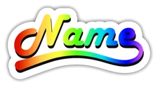 Custom Name Vinyl Sticker Rainbow Waterproof Personalized Decal Bottle Laptop