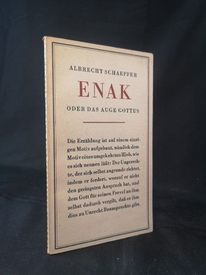 Enak or the Eye of God. - [First Edition].        , 50 p.; 19cm English Schaeffer