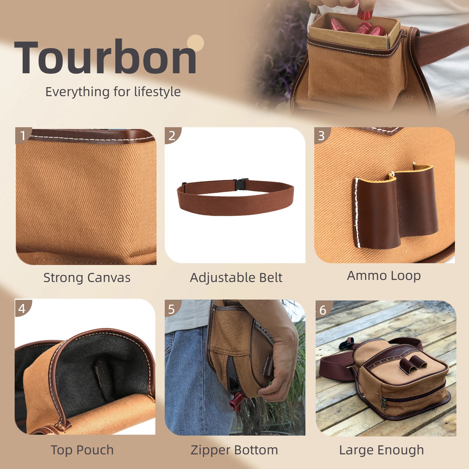 Skeet Trap Shooting Ammo Case Belt Carrier Bag Spent Shell Carry Pouch-TOURBON