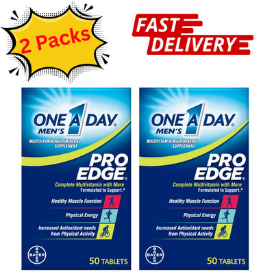 2 Pack One A Day Men's Pro Edge Multivitamin 50 Tablets Energy Muscle Support