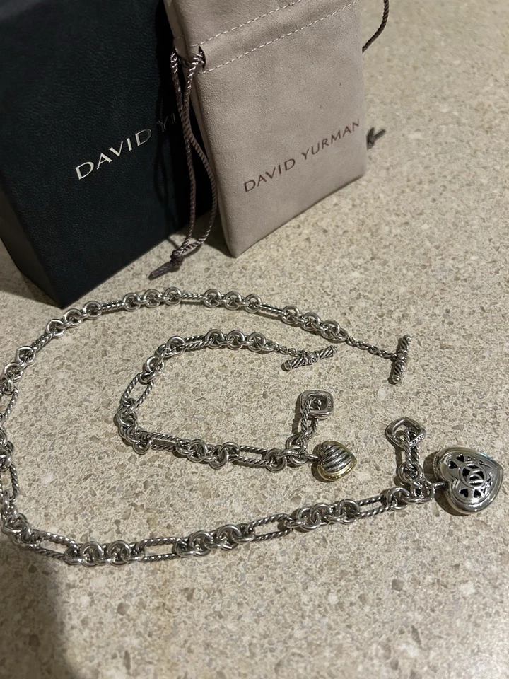 Collar Corazón David Yurman con Colgante Plata de Ley 925/Oro Amarillo 18k Foto 3 de 4