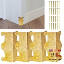 Gold Baseboard Protectors - 4 Pcs Vintage Metal Skirting Board Corners