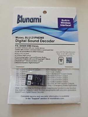 Soundtraxx 885609 Blunami BLU-21PNEM8 Digital Sound Decoder for EMD Diesel
