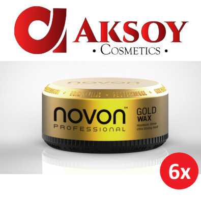 (28,78 /1L)  6x Novon Professional Gold Wax 150ml Haarwax frisch parfüm Duftend