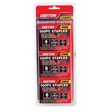 Dekton 1500pcs 4mm-8mm Staple Set