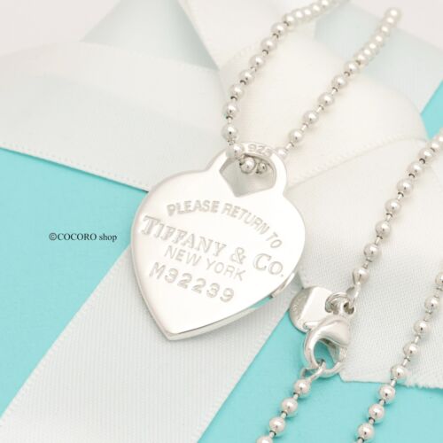 Tiffany & Co. Return to Heart Tag Long Ball Chain Necklace 34.2" Silver w/Pouch - Foto 1 di 11