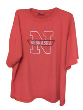 University Of Nebraska Embroidered Dodger Made In USA Single Stitch VTG 2XL Tee