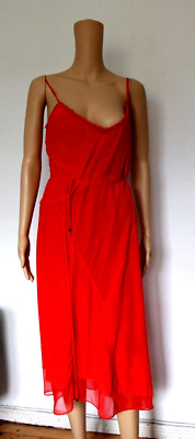 Marke: Elie Tahari Seidenkleid Größe M 38 Farbe:  rot Material: reine Seide