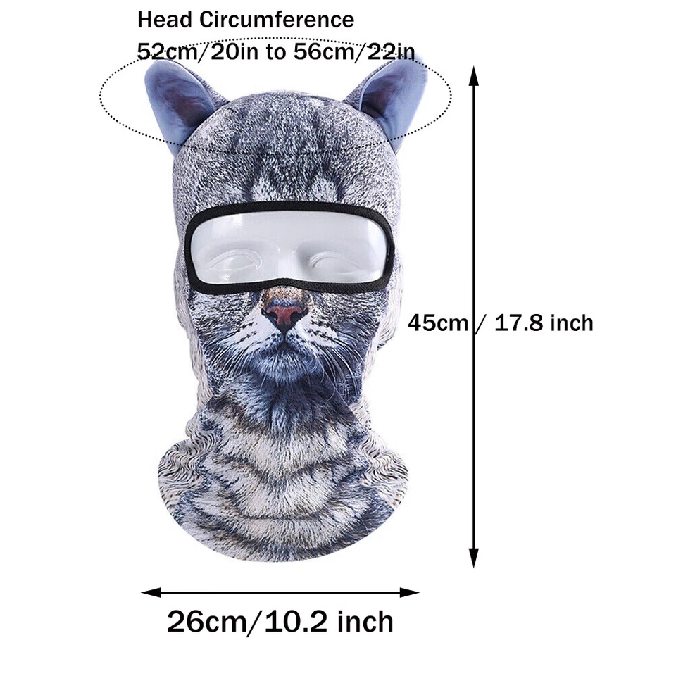 3D Animal Face Mask for Outdoor Sports Motorcycle Cycling Snowboard Hunting Ski - Image 2 of 4