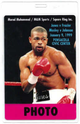 Original Vintage 1999 Roy Jones jr. vs. Rick Frazier BOXING FIGHT PRESS PASS