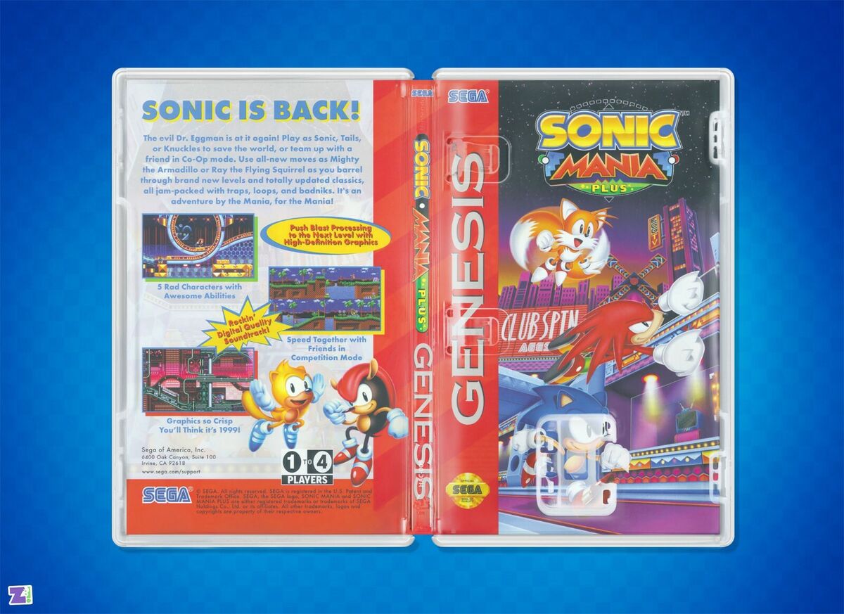 Sonic Mania PLUS Cover Art: Reversible Insert & Case for 