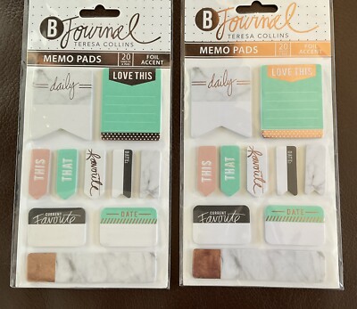 Teresa Collins B JOURNAL Mini Sticker MEMO PADS POST ITS  - 20 pads NEW (400 Pc)
