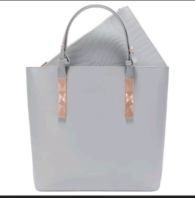 Clutch Purse Grey And Rose Gold Ted Baker Bag Ted Baker Pale Pink