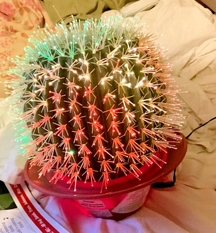 Fibre Optic Cactus Lamp Colour Changing eBay